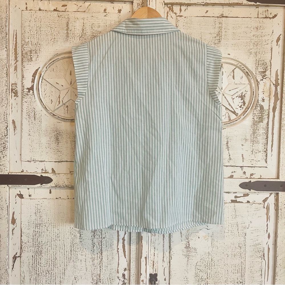 Green and White Striped Top - Picture 2 of 7